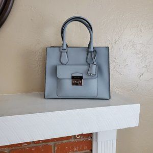 Michael Kors Light Grey/Blue Small Satchel - image 1